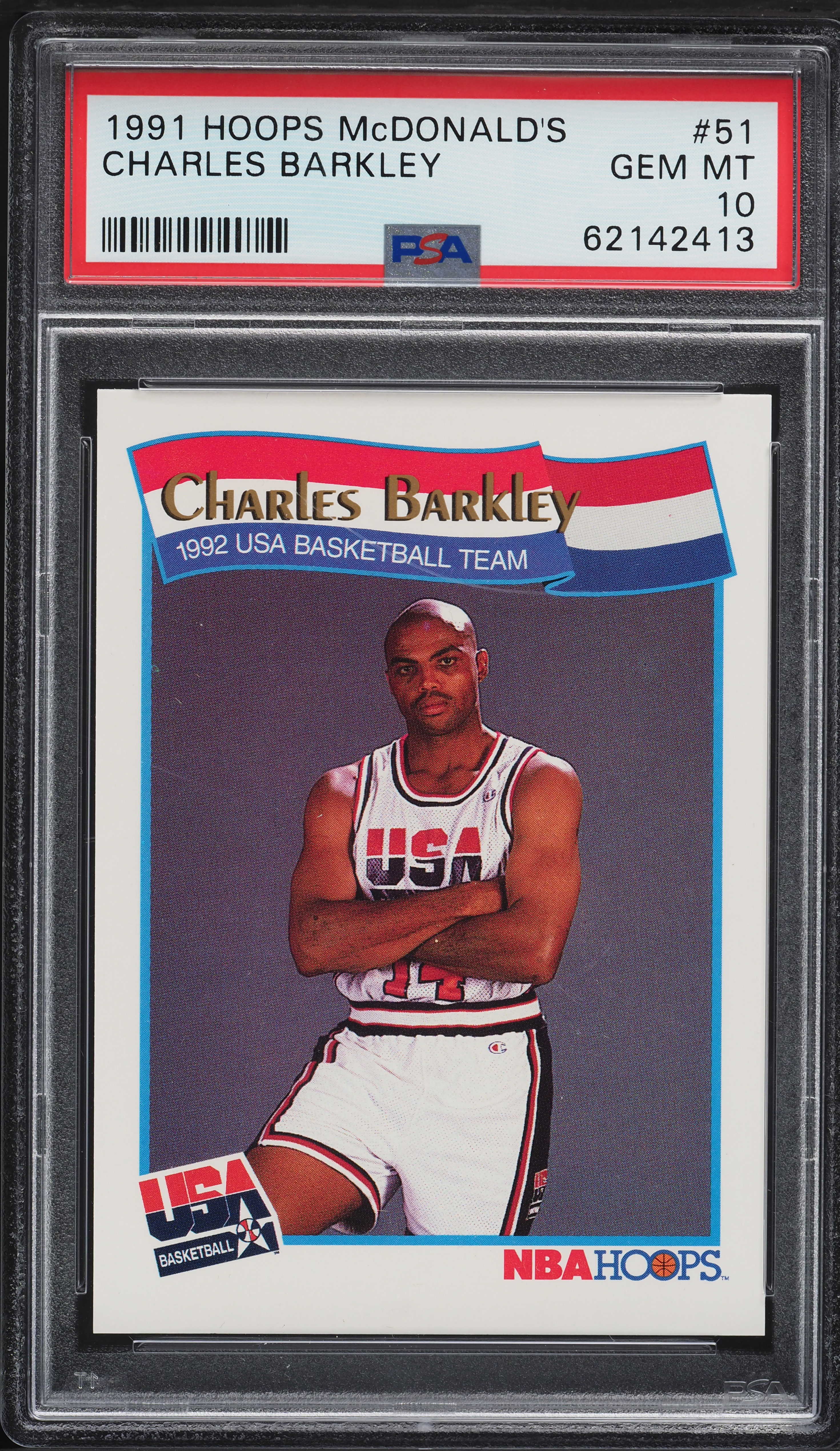 1991 Hoops McDonald's USA Charles Barkley #51 PSA 10 GEM MINT on