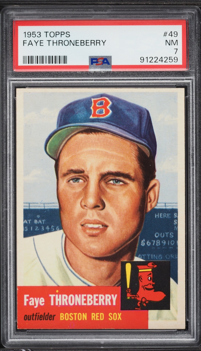 1953 Topps Faye Throneberry #49 PSA 7 NRMT