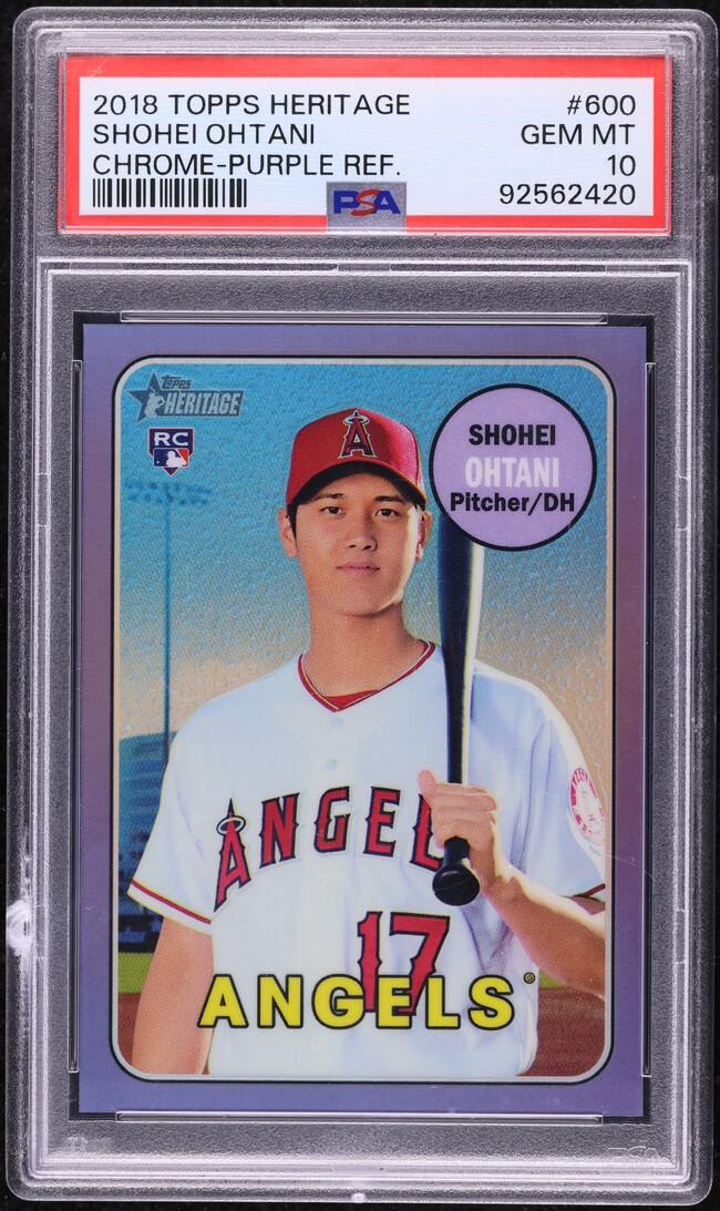 2018 Topps Chrome Heritage Purple Refractor Shohei Ohtani ROOKIE #THC600 PSA 10
