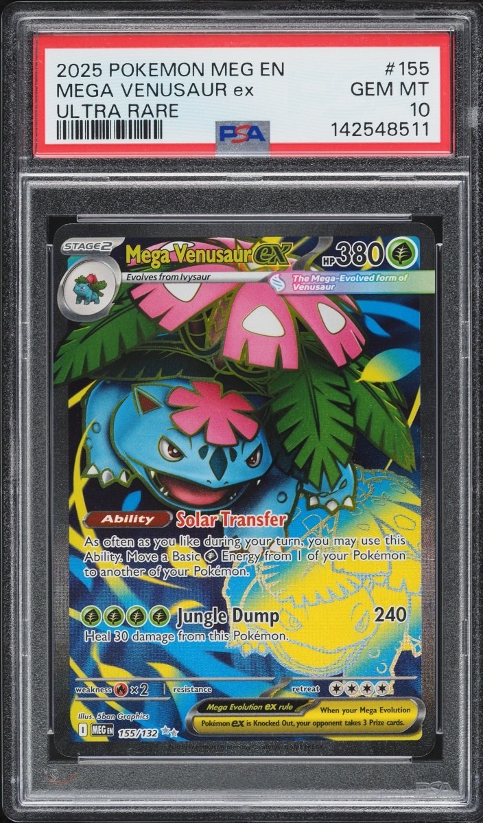 2025 Pokemon Mega Evolution Full Art Mega Venusaur ex #155 PSA 10 GEM MINT