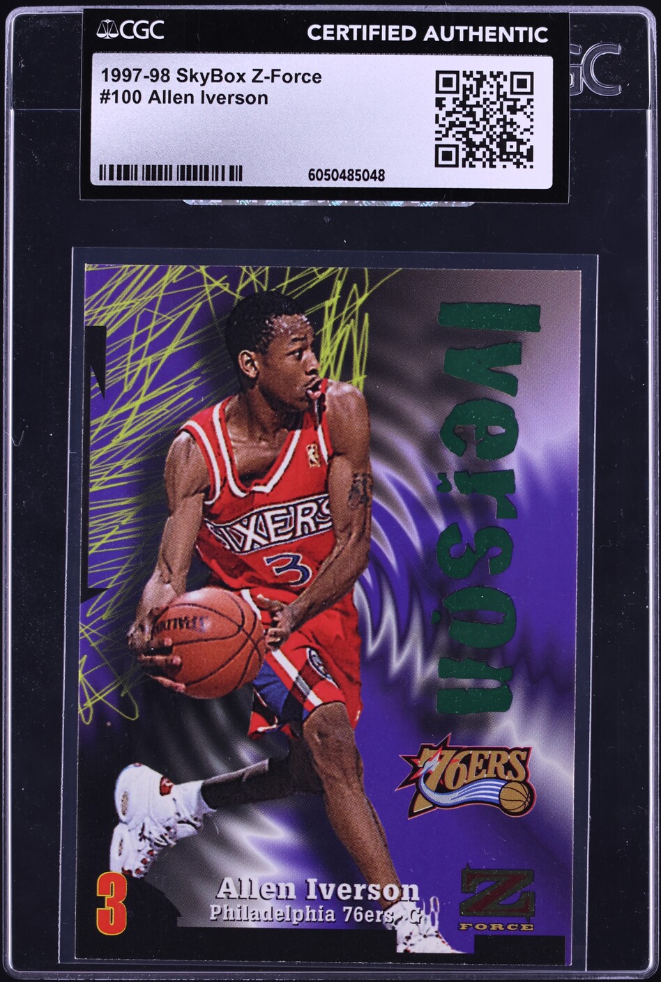 1997 Skybox Z-Force Allen Iverson #100 CGC AUTH