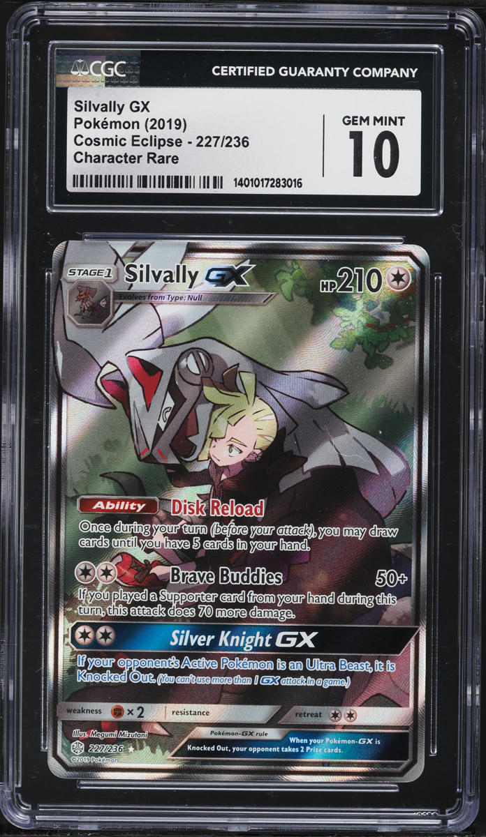 2019 Pokemon Sun & Moon Cosmic Eclipse Full Art Silvally GX #227 CGC 10 GEM MINT