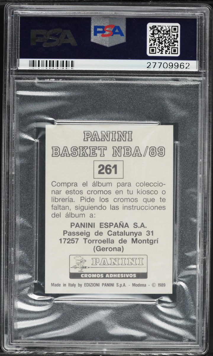 1988 Panini Spanish Sticker Michael Jordan #261 PSA 10 GEM MINT