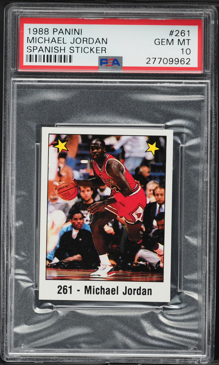 1988 Panini Spanish Sticker Michael Jordan #261 PSA 10 GEM MINT