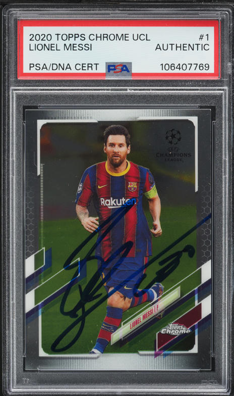 2019 TOPPS CHROME UCL MESSI メッシ PSA10 2019 Topps Chrome UCL Green Refractor Lionel Messi /99 PSA