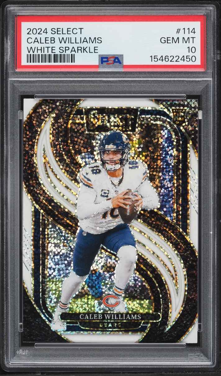 2024 Select Premier Level White Sparkle Prizm Caleb Williams ROOKIE #114 PSA 10 GEM MINT