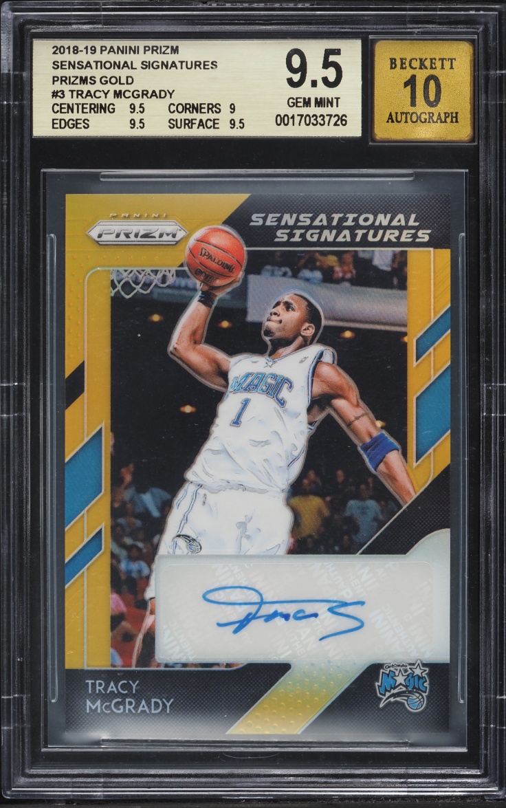 2018 Panini Prizm Sensational Signatures Gold Tracy McGrady AUTO 10/10 #SS-TMG BGS 9.5 GEM MINT
