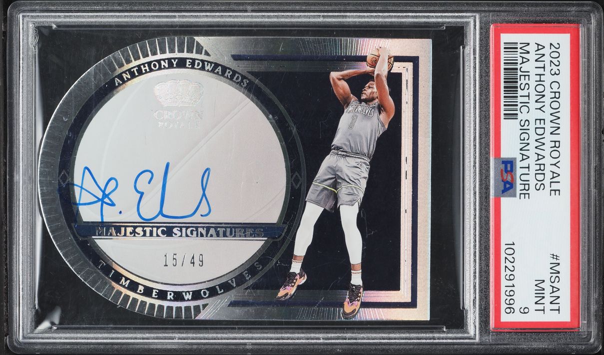 2023 Crown Royale Majestic Signatures Anthony Edwards AUTO /49 #MSANT PSA 9 MINT
