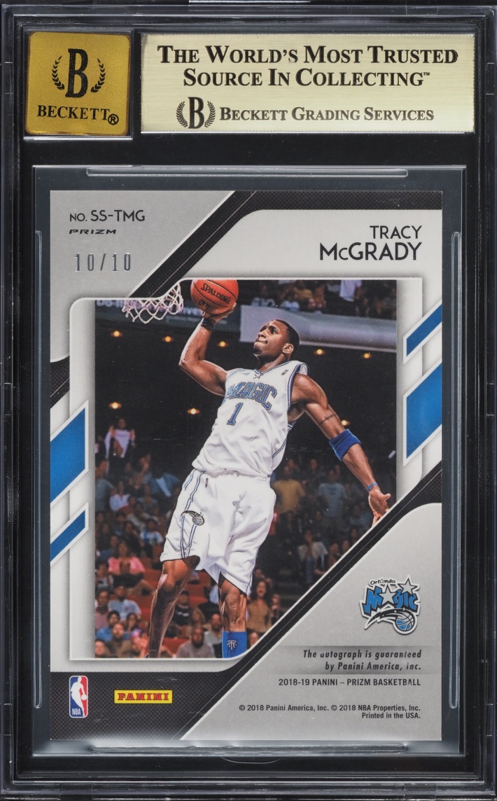 2018 Panini Prizm Sensational Signatures Gold Tracy McGrady AUTO 10/10 #SS-TMG BGS 9.5 GEM MINT