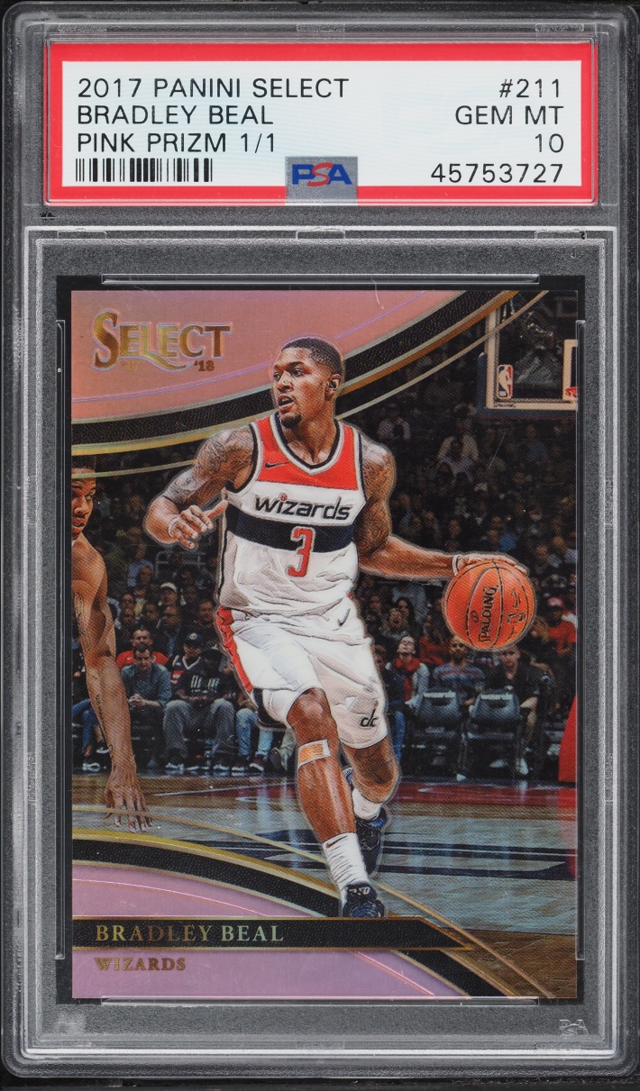2017 Select Courtside Pink Prizm Bradley Beal 1/1 #211 PSA 10 GEM MINT