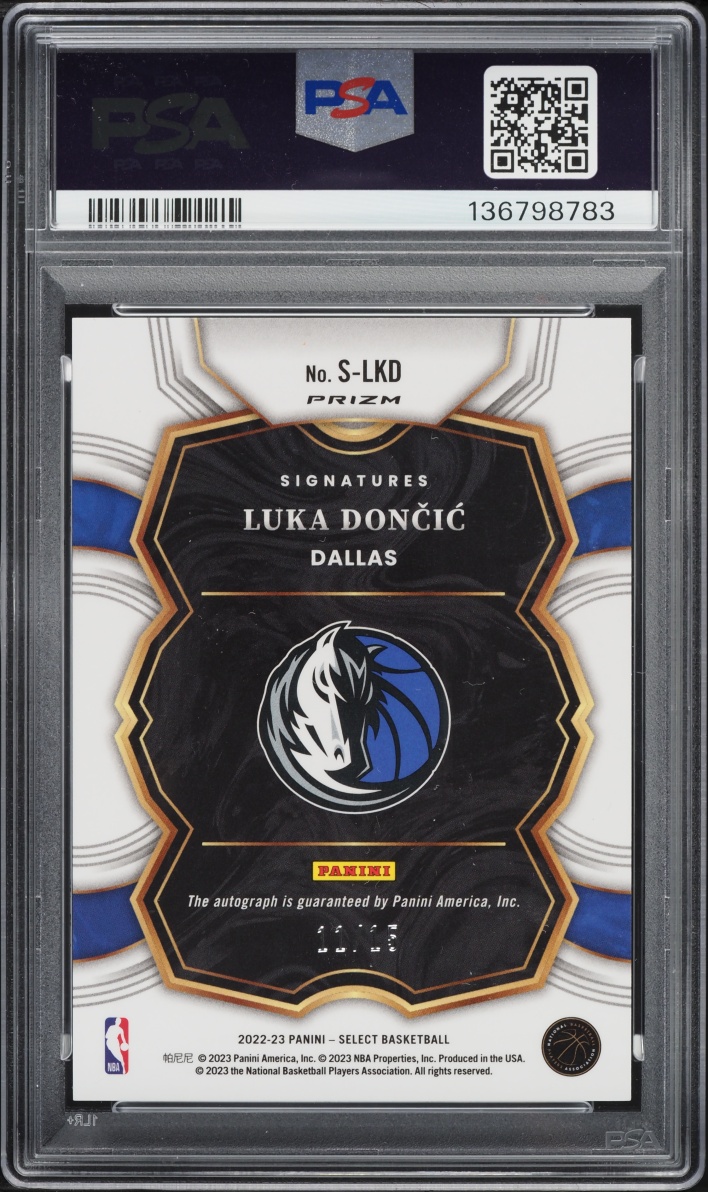 2022 Select Signatures Purple Pulsar FOTL Luka Doncic AUTO DNA 10 /15 #SLKD PSA 10 GEM MINT