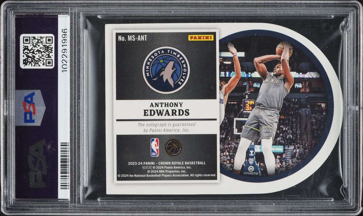 2023 Crown Royale Majestic Signatures Anthony Edwards AUTO /49 #MSANT PSA 9 MINT