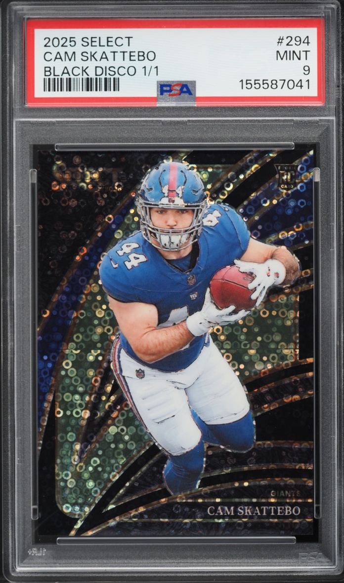 2025 Select Club Level Black Disco Cam Skattebo ROOKIE 1/1 #294 PSA 9 MINT