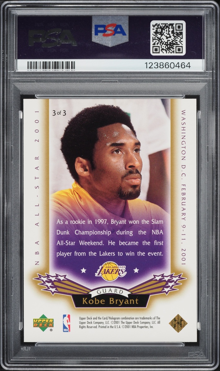 2001 Upper Deck NBA All-Star Game Upper Deck Kobe Bryant #3 PSA 10 GEM MINT