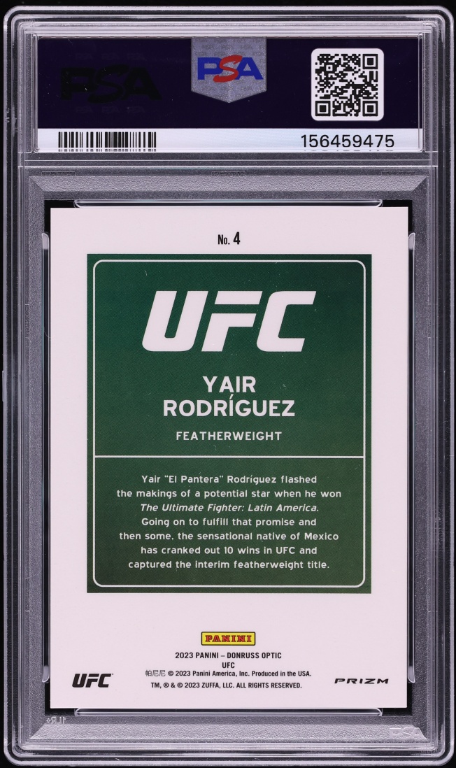 2023 Donruss Optic UFC Downtown Yair Rodriguez #4 PSA 10 GEM MINT