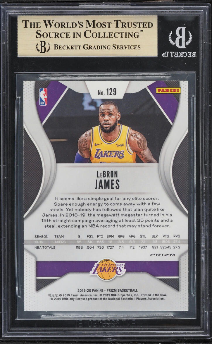 2019 Panini Prizm Silver LeBron James #129 BGS 9.5 GEM MINT