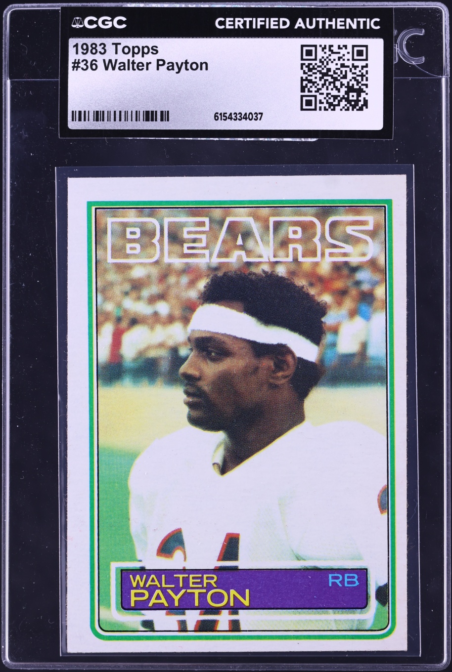 1983 Topps Football Walter Payton #36 CGC AUTH
