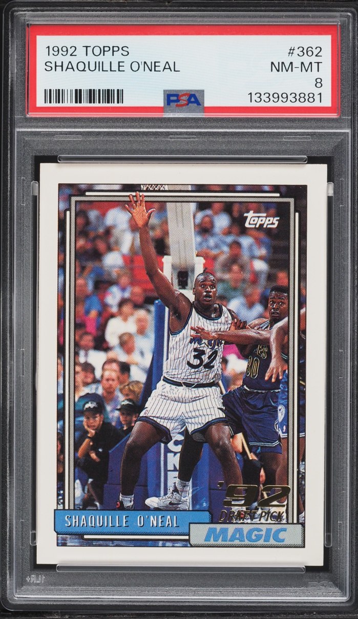 1992 Topps Basketball Shaquille O'Neal ROOKIE #362 PSA 8 NM-MT