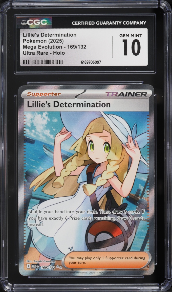 2025 Pokemon Mega Evolution Full Art Lillie's Determination #169 CGC 10 GEM MINT