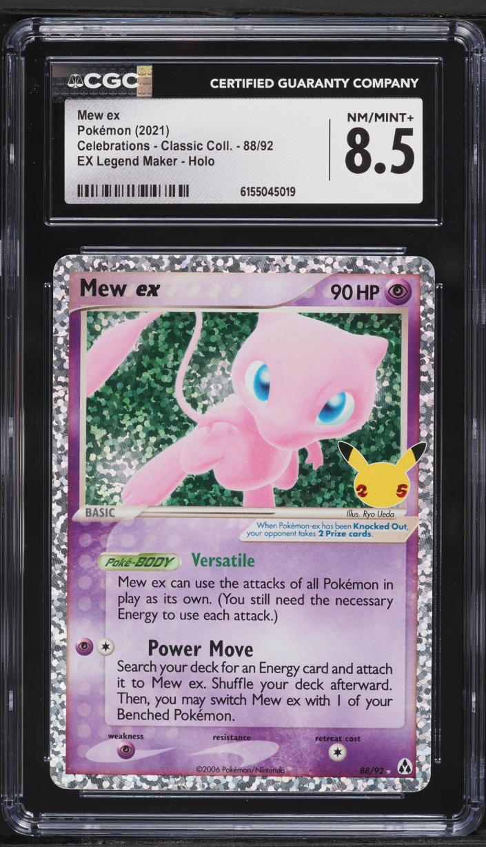 2021 Pokemon Sword & Shield Celebrations Classic Collection Holo Mew ex #88 CGC 8.5 NM-MT+