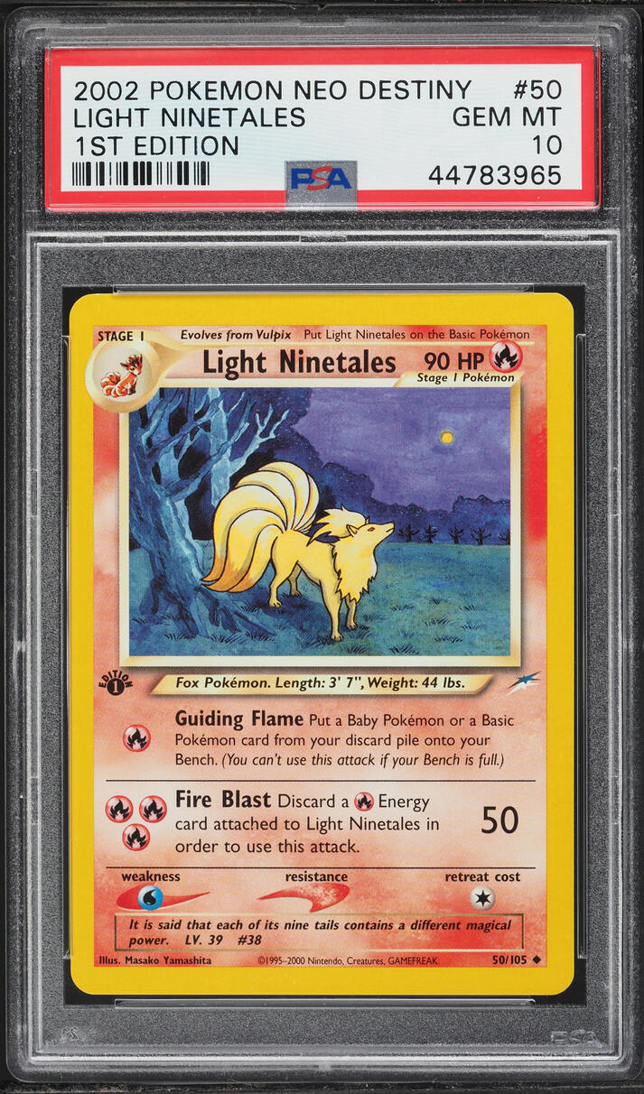 2002 Pokemon Neo Destiny 1st Edition Light Ninetales #50 PSA 10 GEM MINT