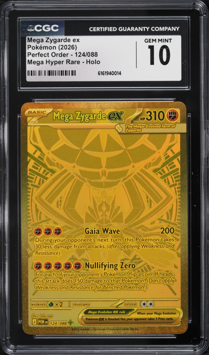 2026 Pokemon Mega Evolution Perfect Order MHR Mega Zygarde EX #124 CGC 10 GEM MINT