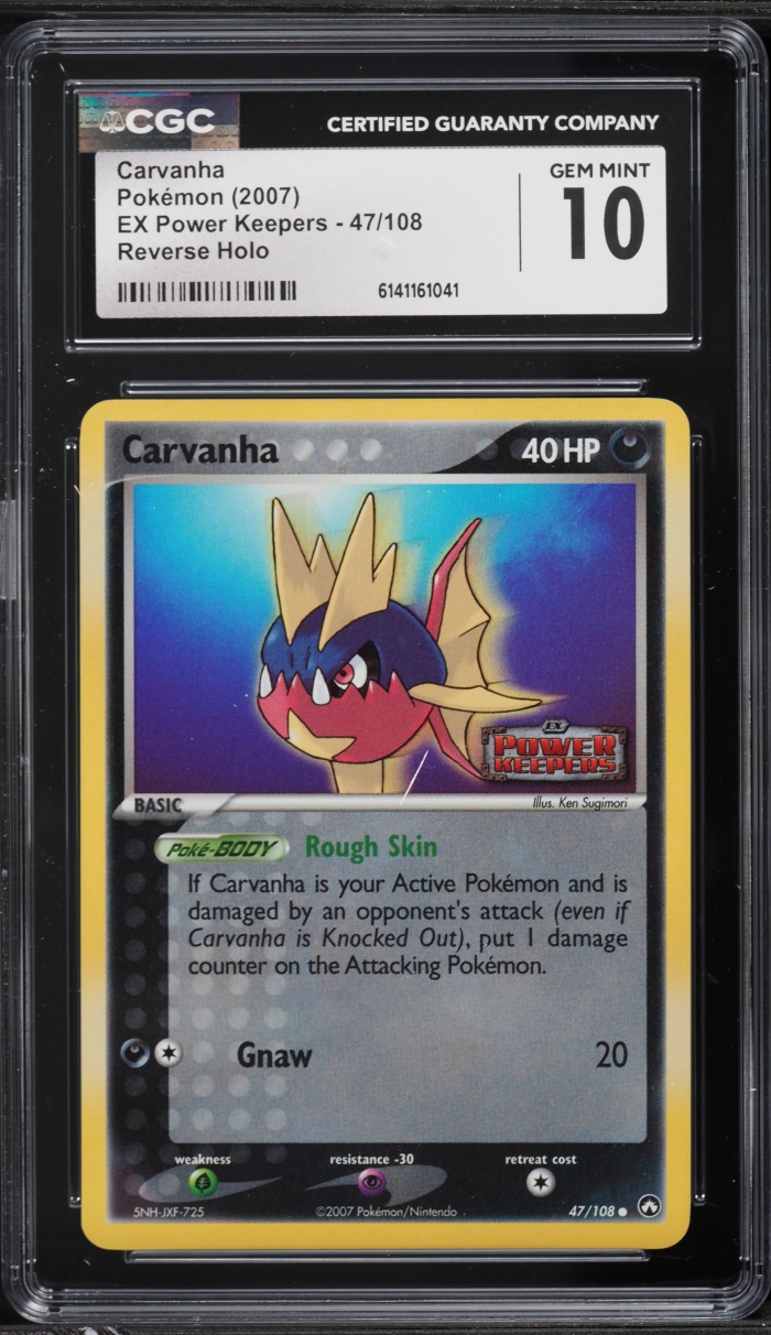 2007 Pokemon EX Power Keepers Reverse Holo Carvanha #47 CGC 10 GEM MINT