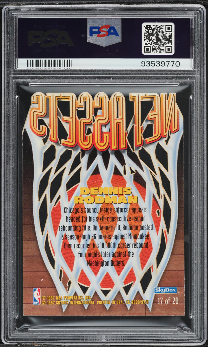 1996 Skybox E-X2000 Net Assets Dennis Rodman #17 PSA 9 MINT
