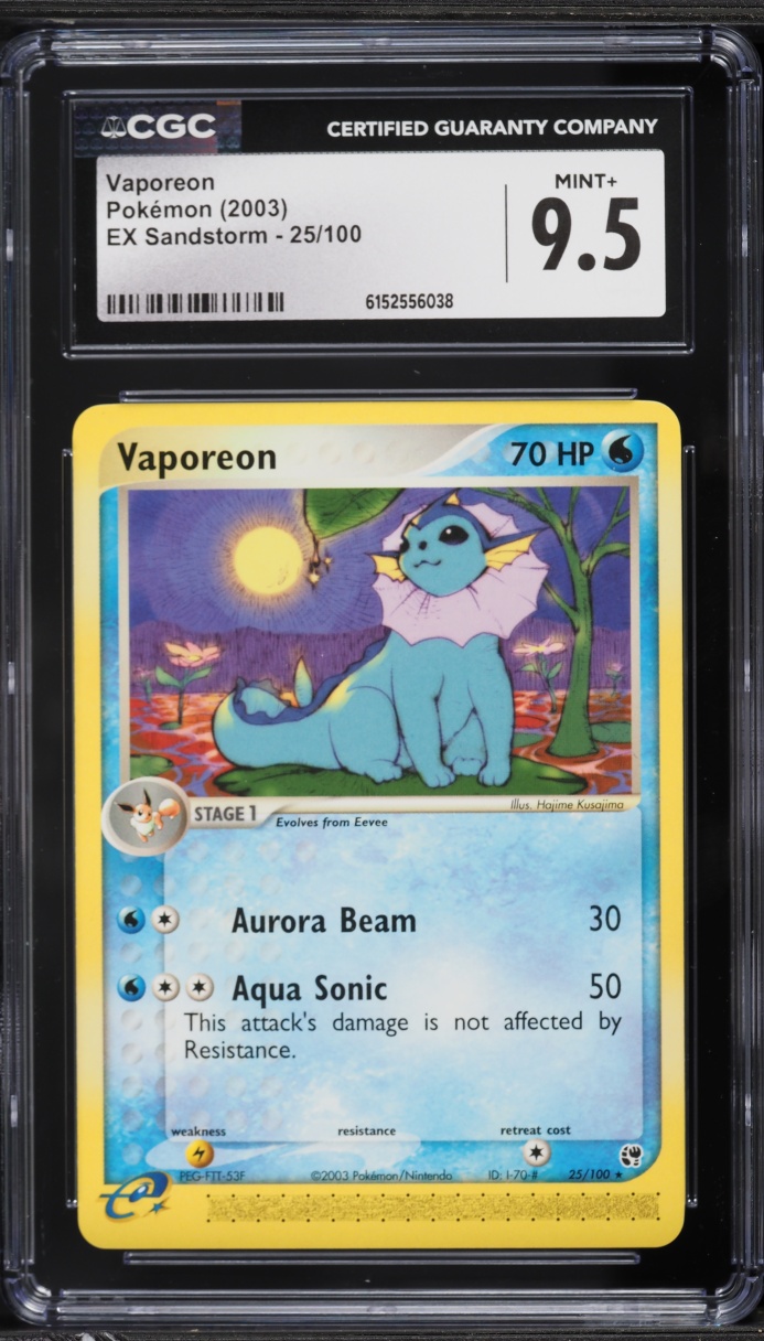 2003 Pokemon EX Sandstorm Vaporeon #25 CGC 9.5 MINT+
