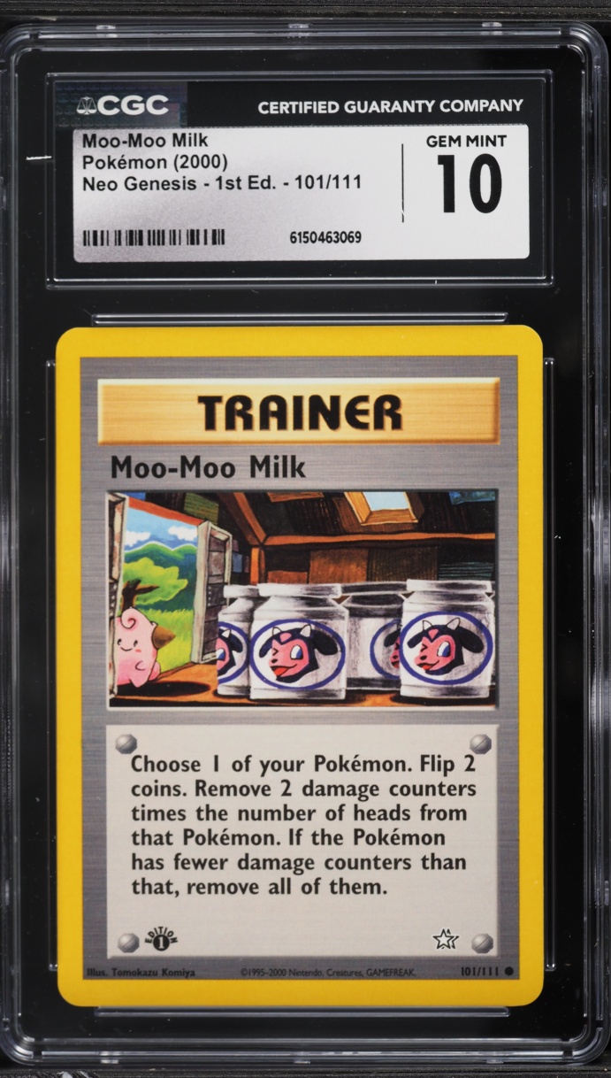 2000 Pokemon Neo Genesis 1st Edition Moo Moo Milk #101 CGC 10 GEM MINT