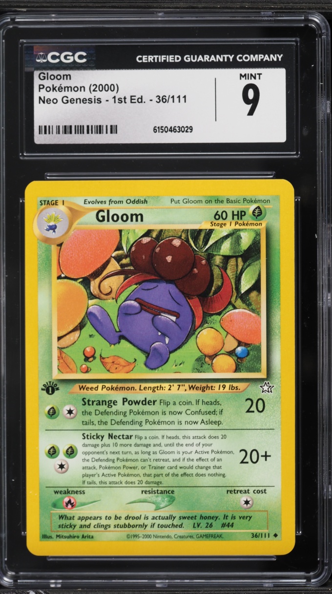 2000 Pokemon Neo Genesis 1st Edition Gloom #36 CGC 9 MINT