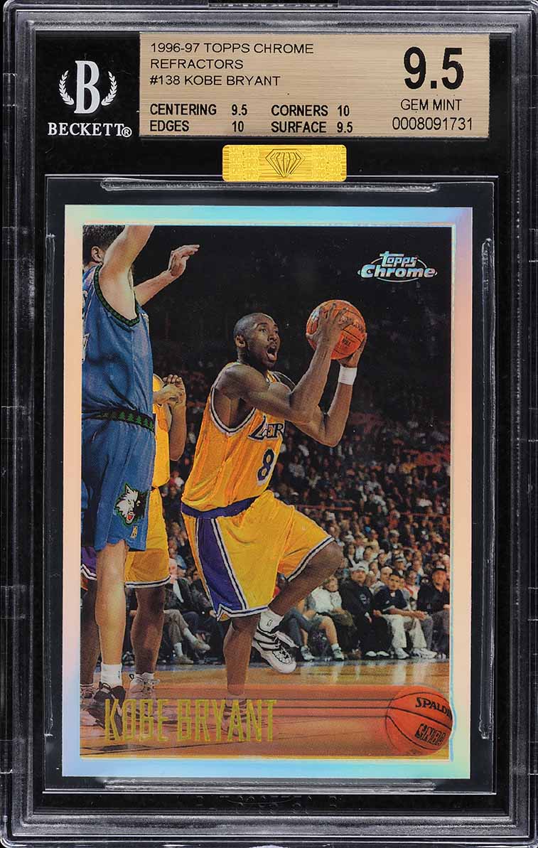 1996 Topps Chrome Refractor Kobe Bryant ROOKIE #138 MBA BGS 9.5 GEM MINT