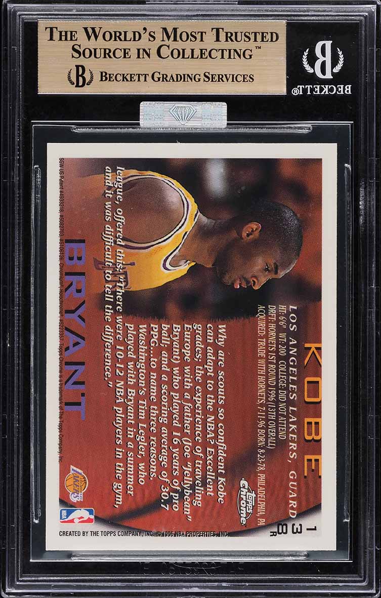 1996 Topps Chrome Refractor Kobe Bryant ROOKIE #138 MBA BGS 9.5 GEM MINT