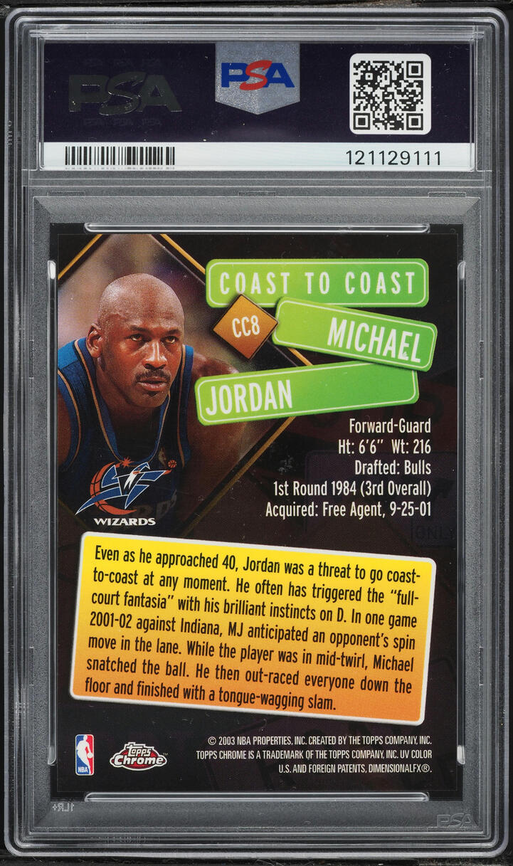 2002 Topps Chrome Coast To Coast Michael Jordan #CC8 PSA 10 GEM MINT