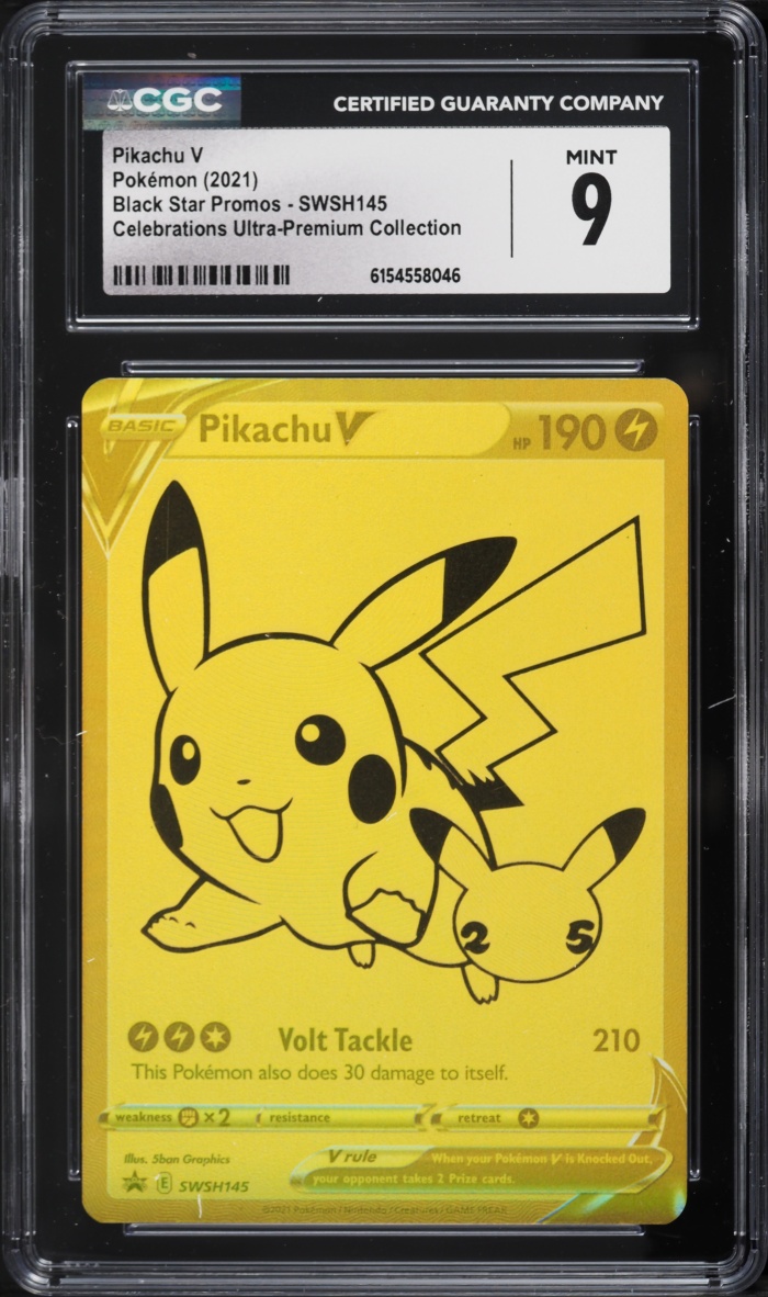 2021 Pokemon SWSH Promo Celebrations Ultra Premium Full Art Pikachu V #SWSH145 CGC 9 MINT