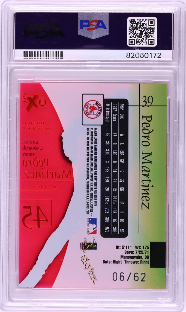 1998 Skybox E-X 2001 Essential Credentials Future Pedro Martinez /62 #39 PSA 7 NRMT - Photo 2