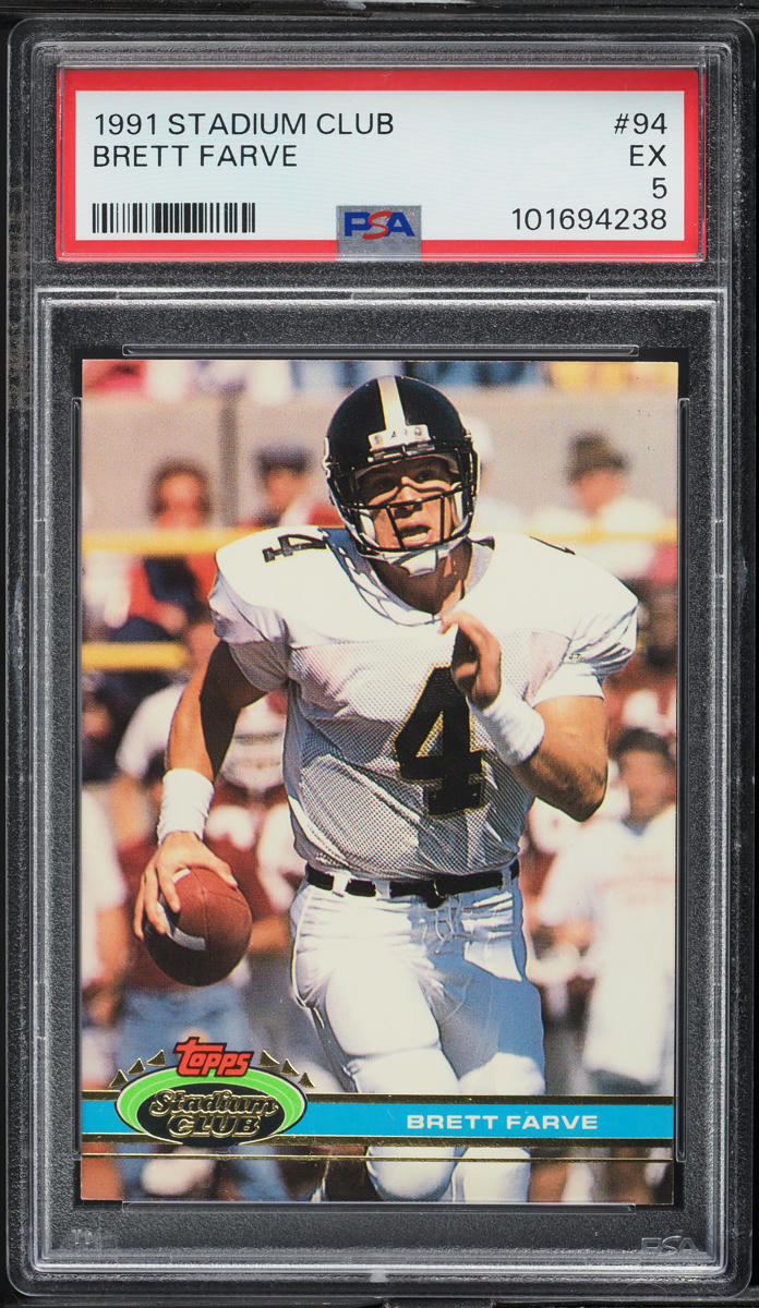 1991 Stadium Club Football Brett Farve ROOKIE #94 PSA 5 EX