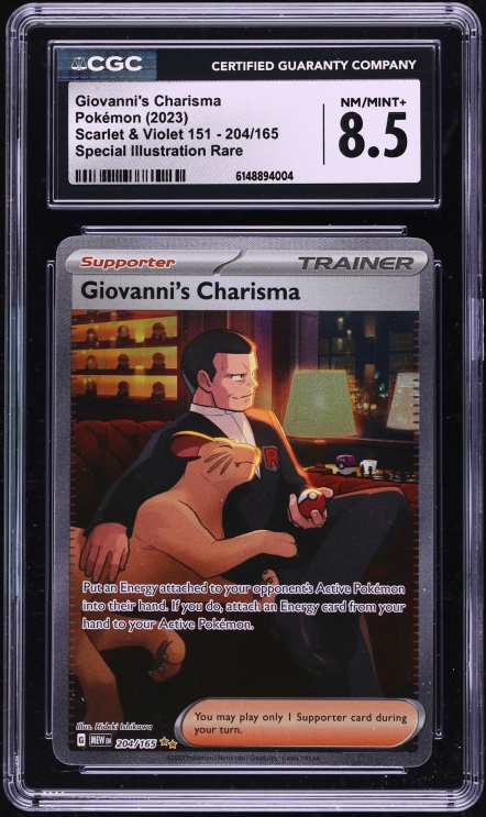 2023 Pokemon Scarlet & Violet 151 SIR Giovanni's Charisma #204 CGC 8.5 NM-MT+