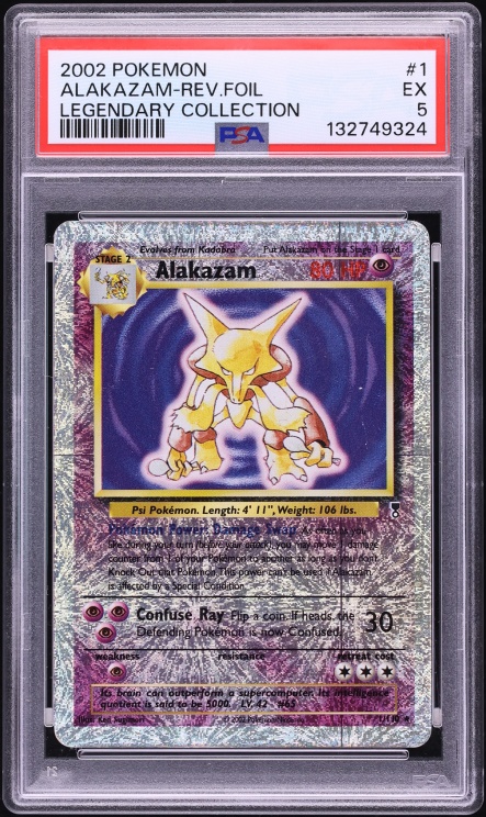 2002 Pokemon Legendary Collection Reverse Holo Alakazam #1 PSA 5 EX