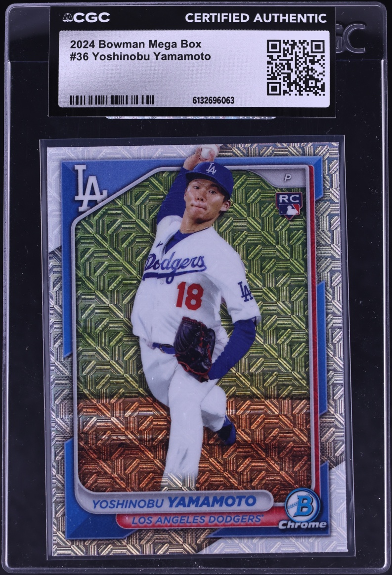 2024 Bowman Chrome Mega Box Yoshinobu Yamamoto ROOKIE #36 CGC AUTH