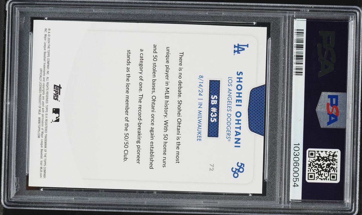 2024 Topps 50/50 Shohei Ohtani #72 PSA 10 GEM MINT