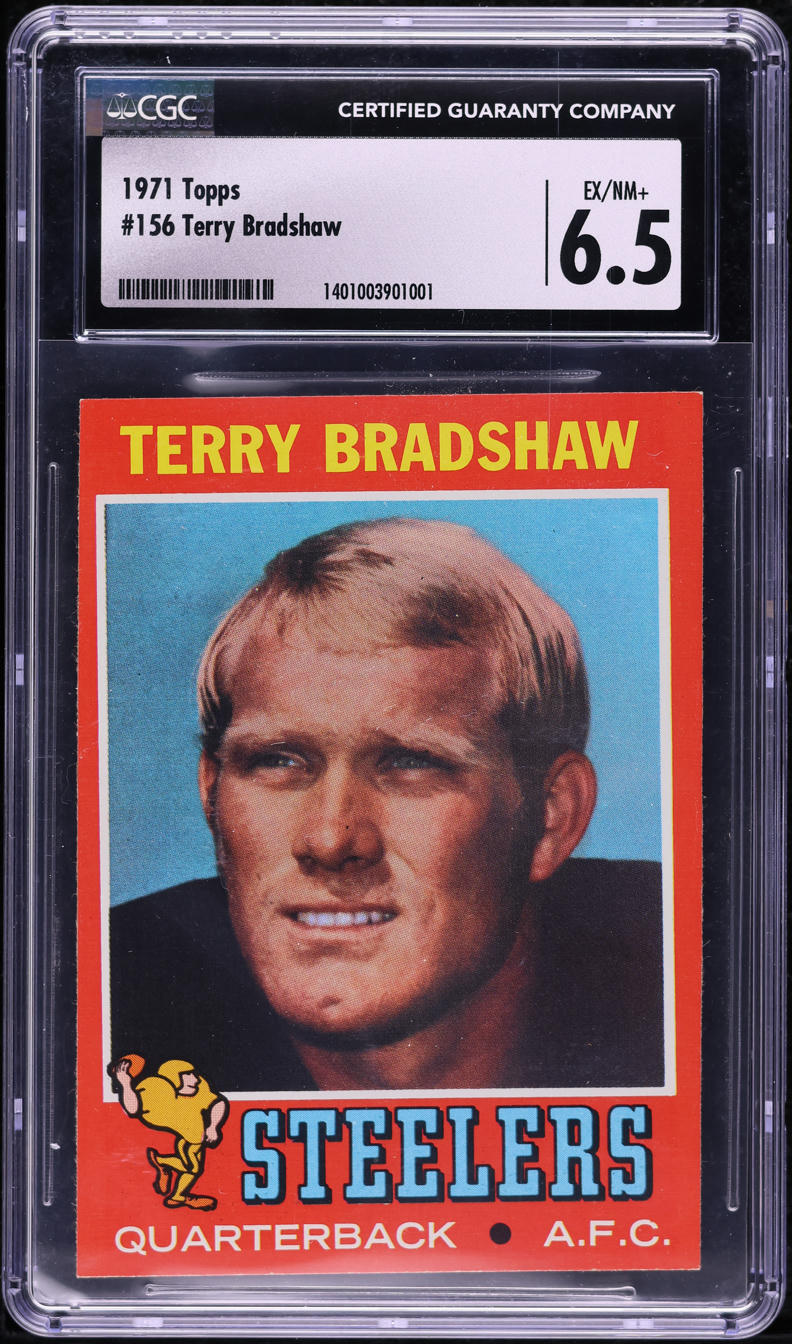 1971 Topps Football Terry Bradshaw ROOKIE #156 CGC 6.5 EXMT+