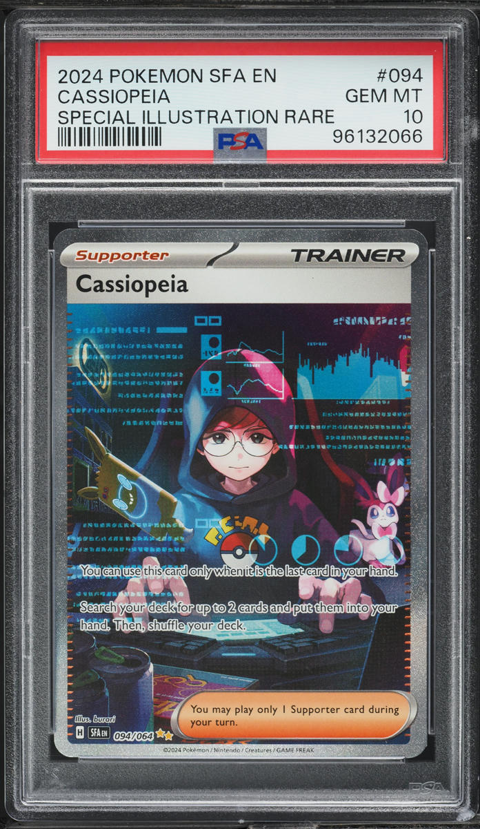 2024 Pokemon Scarlet & Violet Shrouded Fable SIR Cassiopeia #94 PSA 10 GEM MINT
