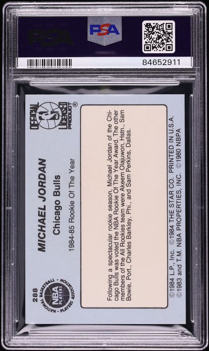 1984 Star Basketball Michael Jordan ROOKIE #288 PSA 7 NRMT
