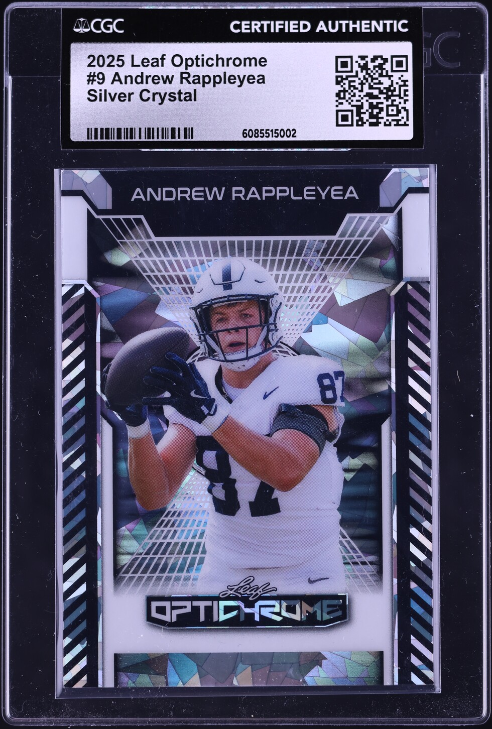 2025 Leaf Optichrome Silver Crystal Andrew Rappleyea ROOKIE 1/1 #9 CGC ...