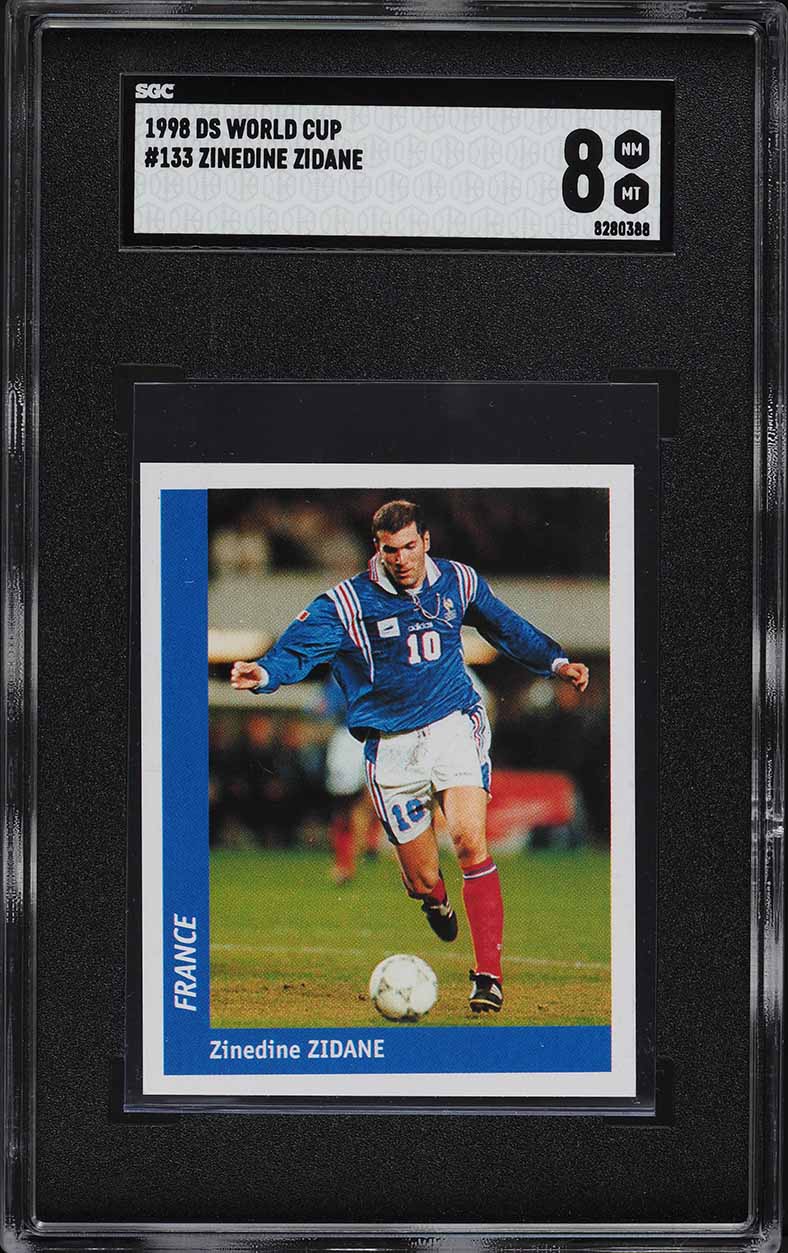 1998 Panini Superfoot Stickers Zinedine Zidane #166 PSA 9 MINT on