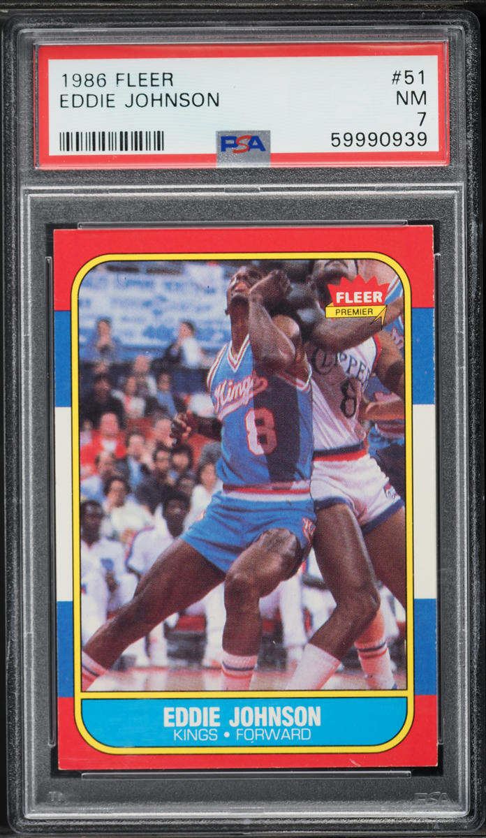 1986 Fleer Basketball Eddie Johnson #51 PSA 7 NRMT