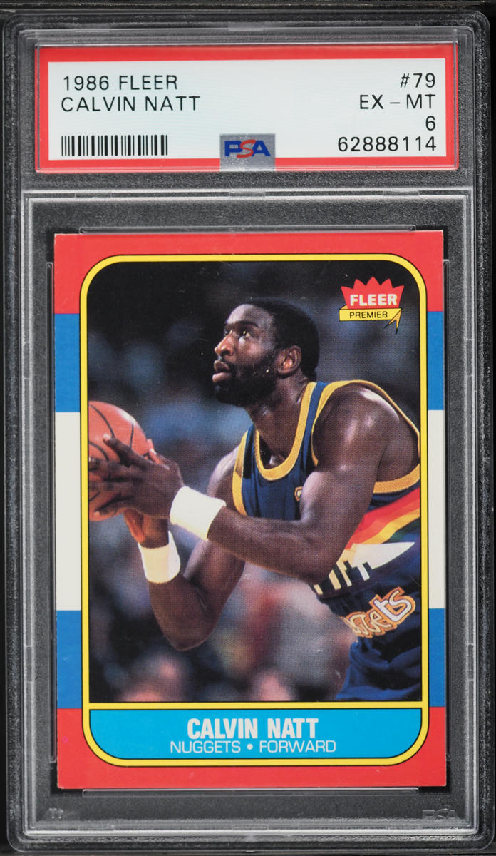 1986 Fleer Basketball Calvin Natt #79 PSA 6 EXMT