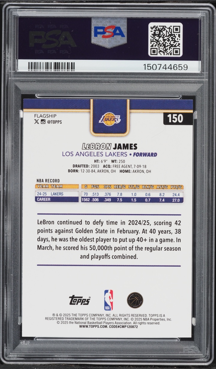 2025 Topps Basketball LeBron James #150 PSA 9 MINT