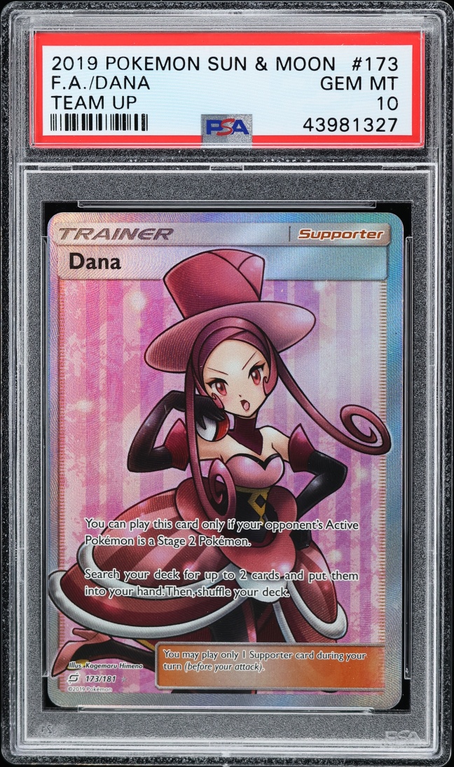 2019 Pokemon Sun & Moon Team Up Full Art Dana #173 PSA 10 GEM MINT